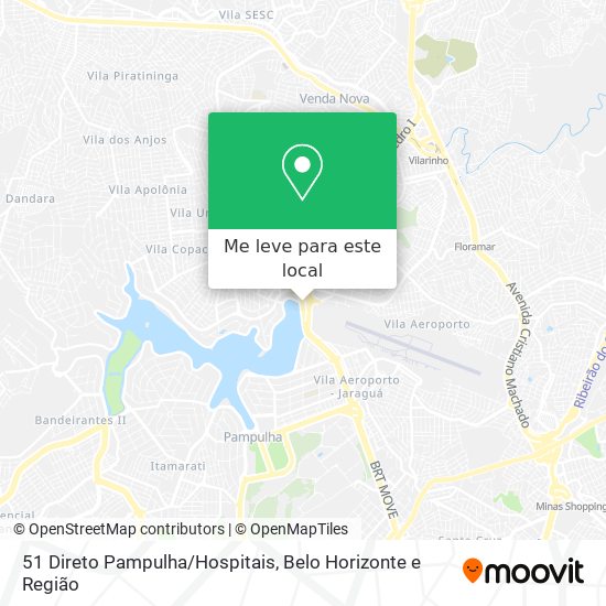 51 Direto Pampulha/Hospitais mapa