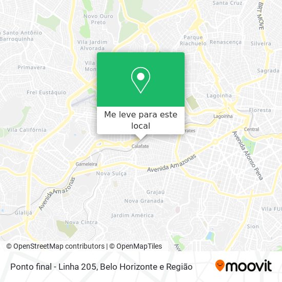 Ponto final - Linha 205 mapa