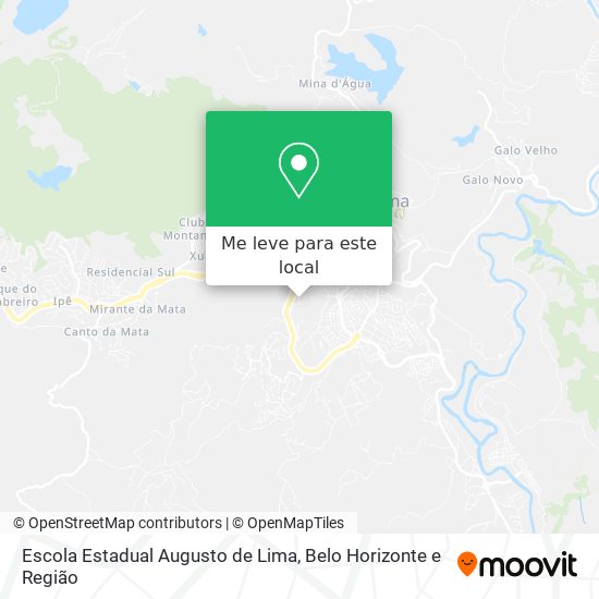 Escola Estadual Augusto de Lima mapa