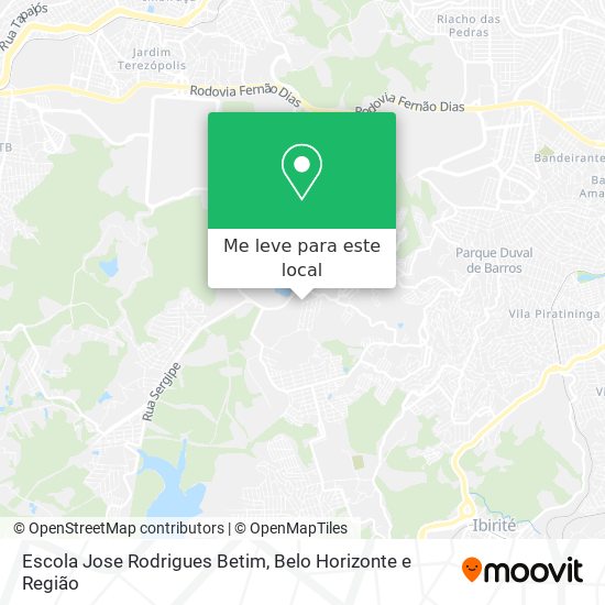 Escola Jose Rodrigues Betim mapa