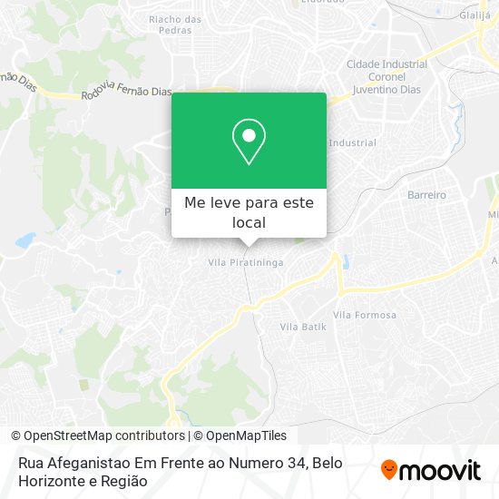 Rua Afeganistao Em Frente ao Numero 34 mapa