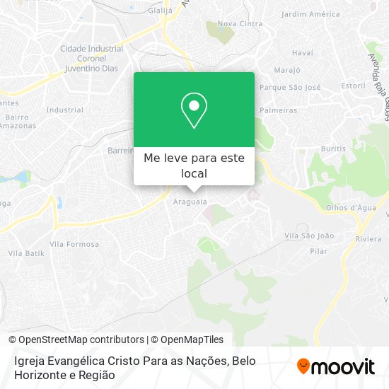 Igreja Evangélica Cristo Para as Nações mapa