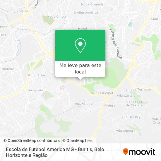 Escola de Futebol América MG - Buritis mapa