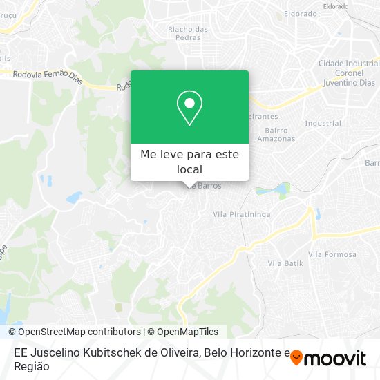 EE Juscelino Kubitschek de Oliveira mapa