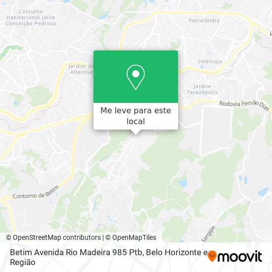 Betim Avenida Rio Madeira 985 Ptb mapa
