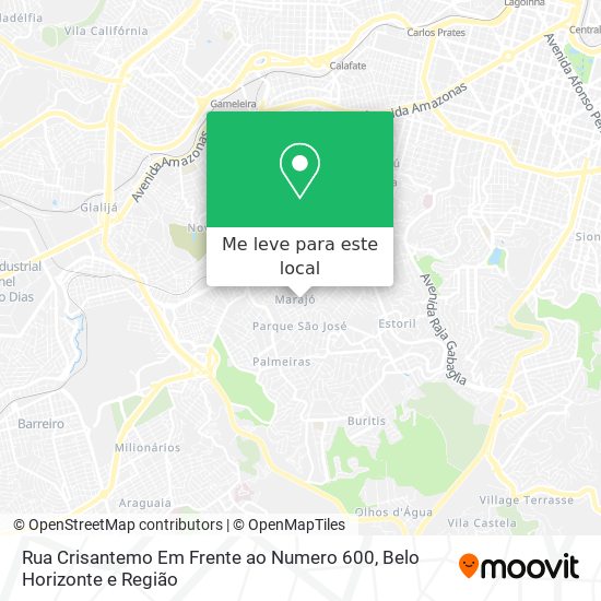 Rua Crisantemo Em Frente ao Numero 600 mapa