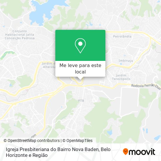 Igreja Presbiteriana do Bairro Nova Baden mapa