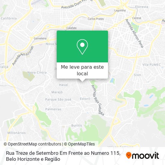 Rua Treze de Setembro Em Frente ao Numero 115 mapa