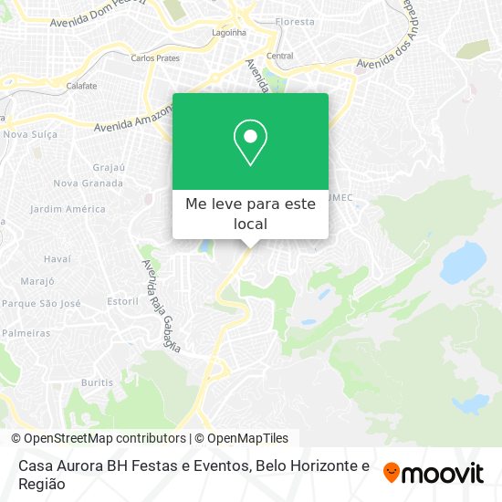 Casa Aurora BH Festas e Eventos mapa