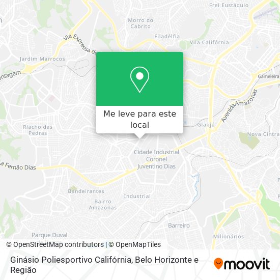 Ginásio Poliesportivo Califórnia mapa