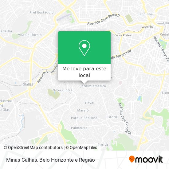 Minas Calhas mapa