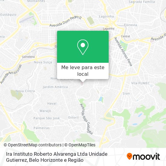 Ira Instítuto Roberto Alvarenga Ltda Unidade Gutierrez mapa