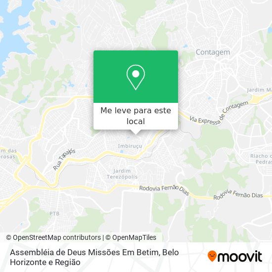 Assembléia de Deus Missões Em Betim mapa