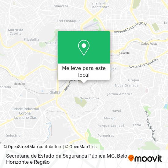 Secretaria de Estado da Segurança Pública MG mapa