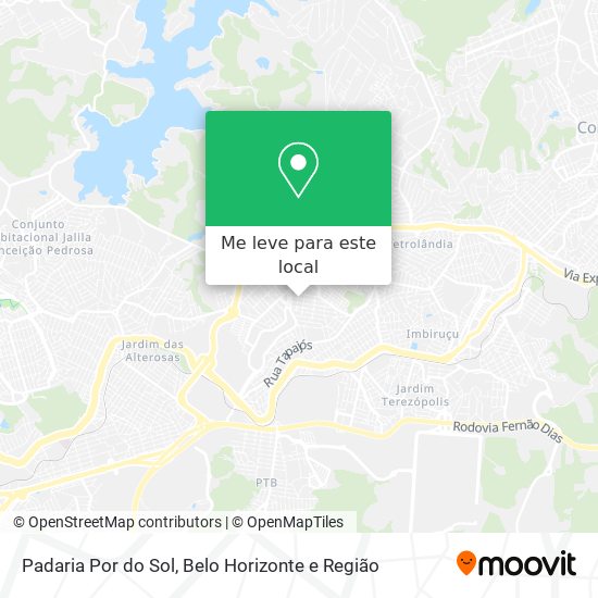 Padaria Por do Sol mapa