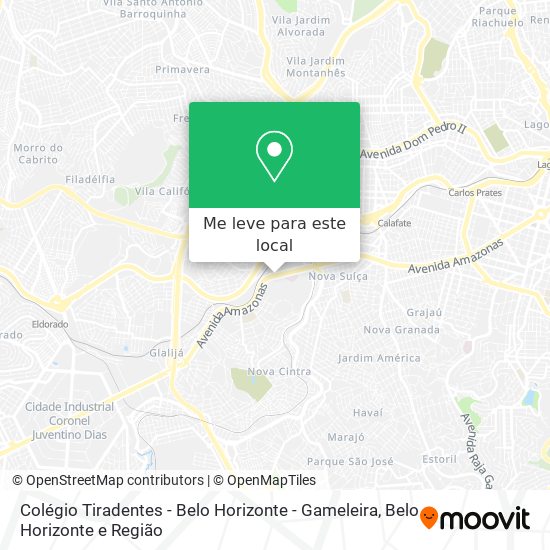 Colégio Tiradentes - Belo Horizonte - Gameleira mapa