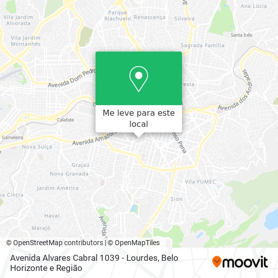 Avenida Alvares Cabral 1039 - Lourdes mapa