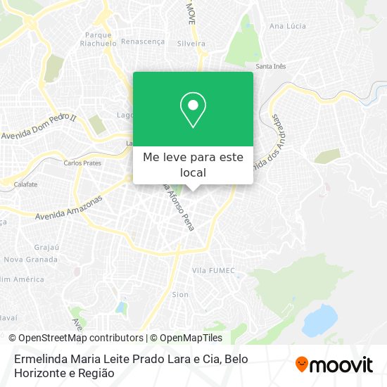 Ermelinda Maria Leite Prado Lara e Cia mapa