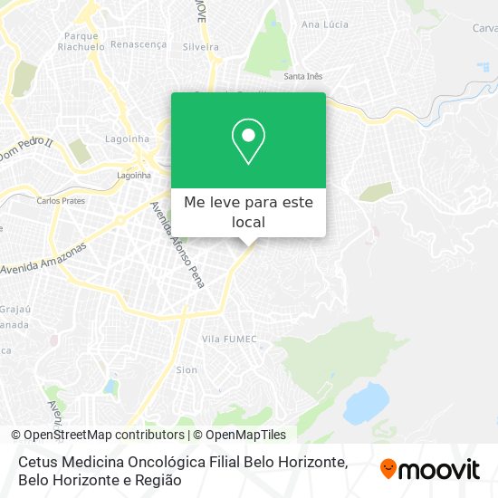 Cetus Medicina Oncológica Filial Belo Horizonte mapa