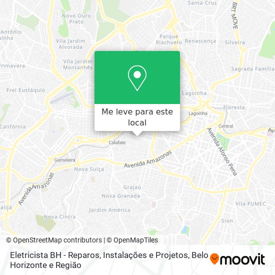Eletricista BH - Reparos, Instalações e Projetos mapa