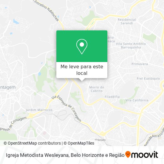 Igreja Metodista Wesleyana mapa