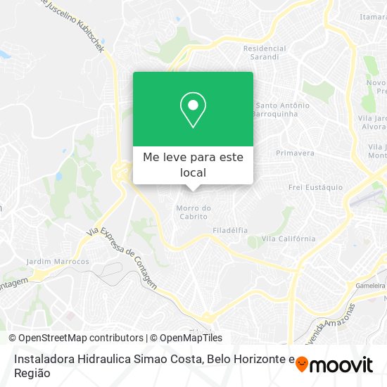 Instaladora Hidraulica Simao Costa mapa