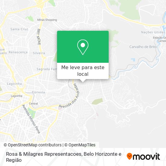 Como chegar até Rosa & Milagres Representacoes em Belo Horizonte de  Ônibus ou Metrô?