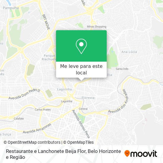 Restaurante e Lanchonete Beija Flor mapa