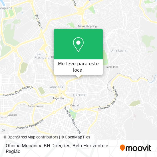Oficina Mecânica BH Direções mapa