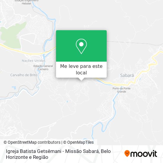 Igreja Batista Getsêmani - Missão Sabará mapa