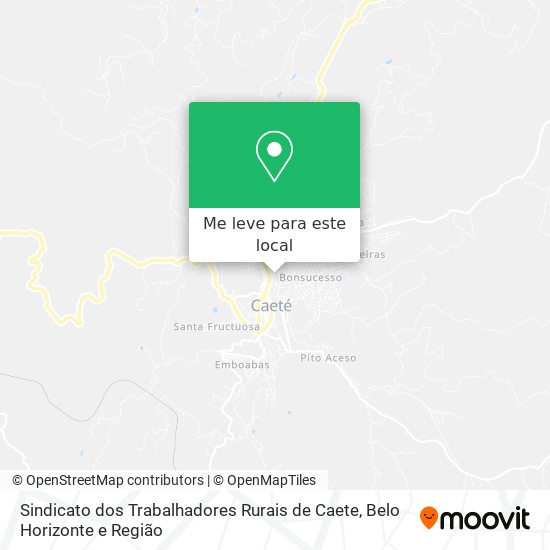 Sindicato dos Trabalhadores Rurais de Caete mapa
