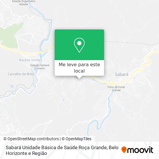 Sabará Unidade Básica de Saúde Roça Grande mapa