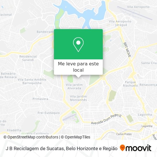 J B Reciclagem de Sucatas mapa