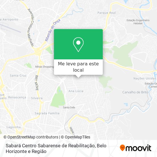 Sabará Centro Sabarense de Reabilitação mapa