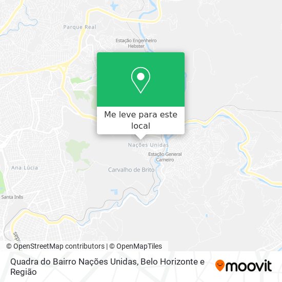 Quadra do Bairro Nações Unidas mapa