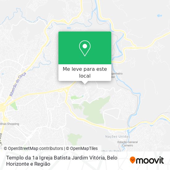 Templo da 1a Igreja Batista Jardim Vitória mapa