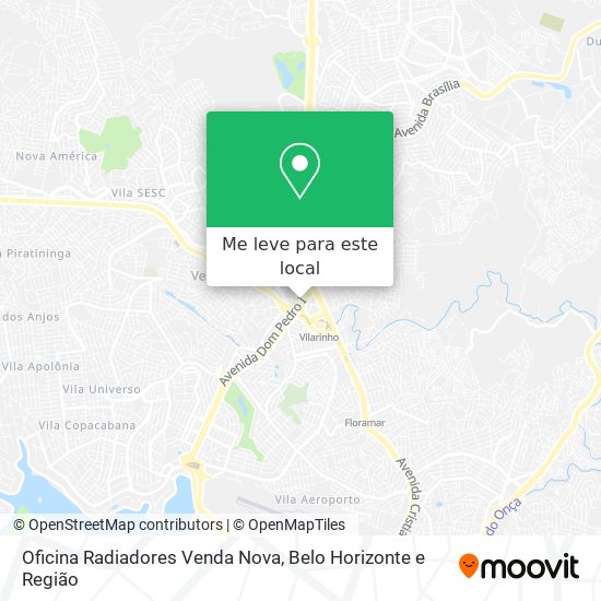 Oficina Radiadores Venda Nova mapa