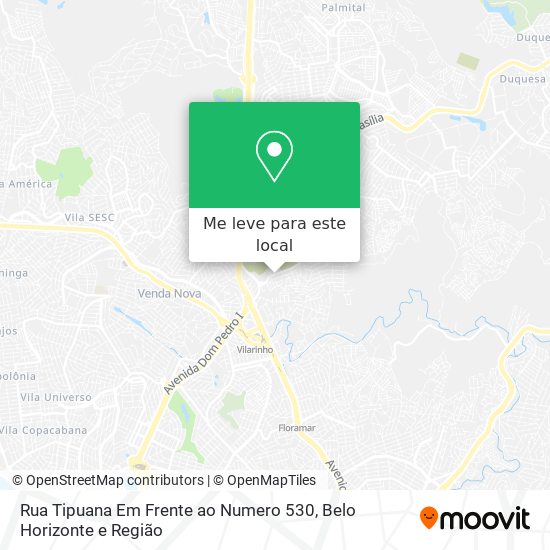 Rua Tipuana Em Frente ao Numero 530 mapa