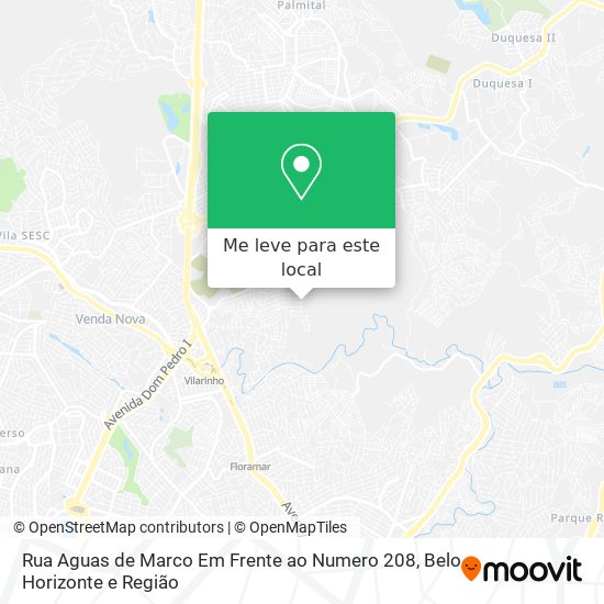 Rua Aguas de Marco Em Frente ao Numero 208 mapa