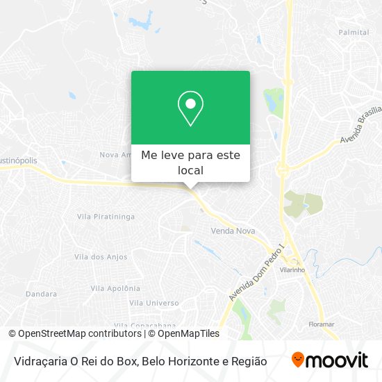 Vidraçaria O Rei do Box mapa