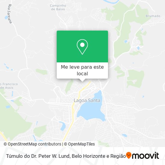 Túmulo do Dr. Peter W. Lund mapa