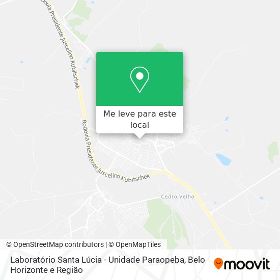 Laboratório Santa Lúcia - Unidade Paraopeba mapa