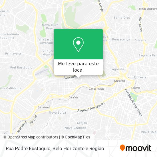 Rua Padre Eustáquio mapa