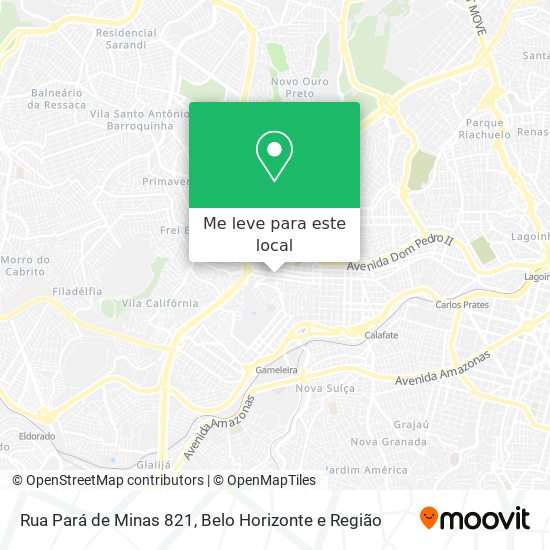 Rua Pará de Minas 821 mapa