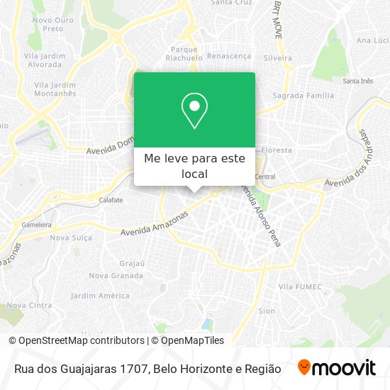 Rua dos Guajajaras 1707 mapa