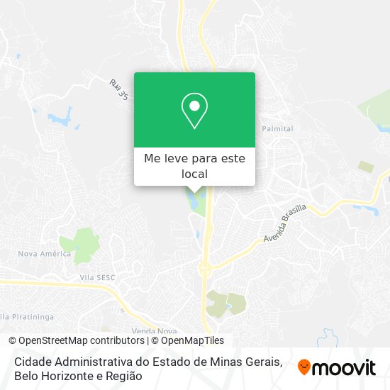 Cidade Administrativa do Estado de Minas Gerais mapa