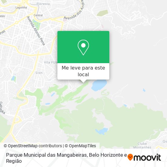 Parque Municipal das Mangabeiras mapa