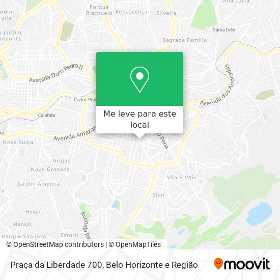 Praça da Liberdade 700 mapa