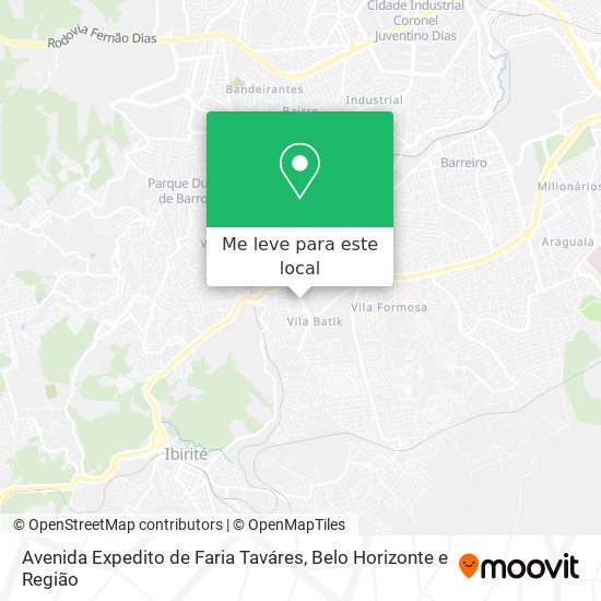 Avenida Expedito de Faria Taváres mapa