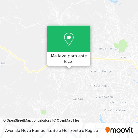 Avenida Nova Pampulha mapa